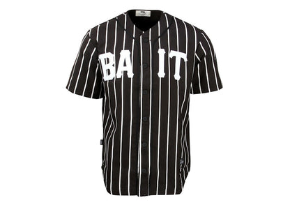 BAIT Sluggers Pinstripe Baseball Jersey Black/White