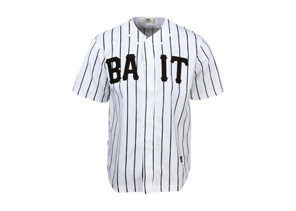 BAIT Sluggers Pinstripe Baseball Jersey White/Black