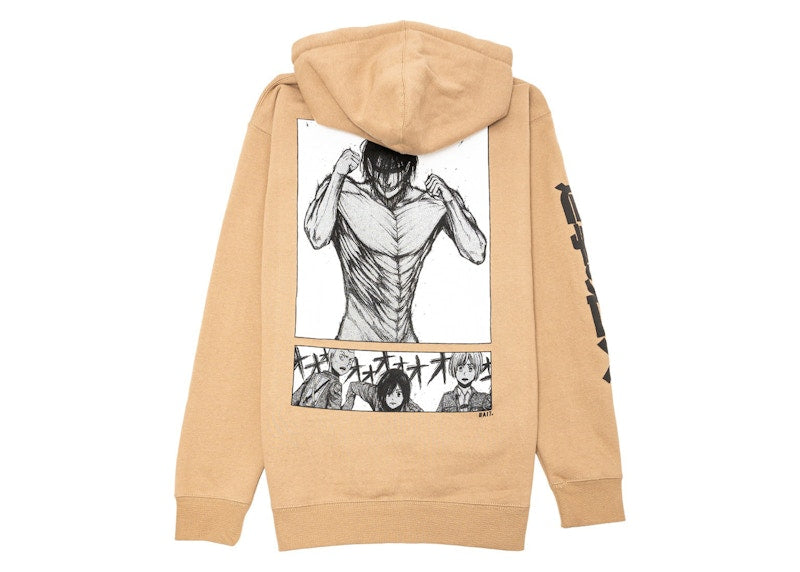 BAIT x Attack On Titan The Roar Hoodie Sand