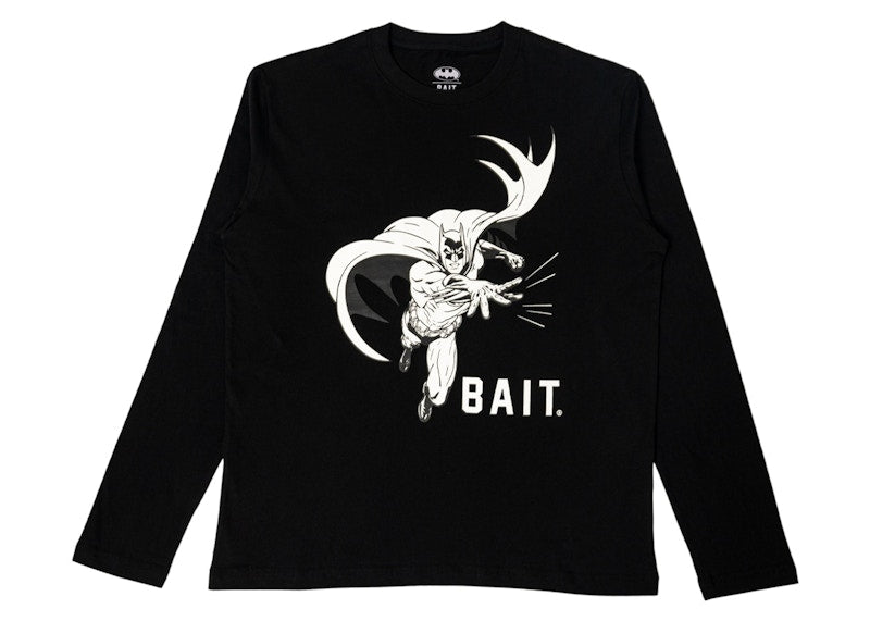 BAIT x Batman Batarang Glow In The Dark Long Sleeve Tee Black