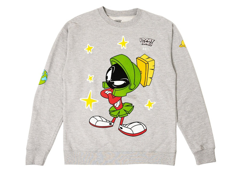 BAIT x Marvin The Martian Stars Crewneck Sweatshirt Gray