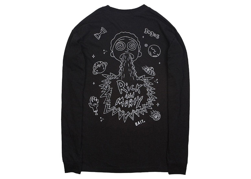 BAIT x Rick And Morty Barf Long Sleeve Tee Black