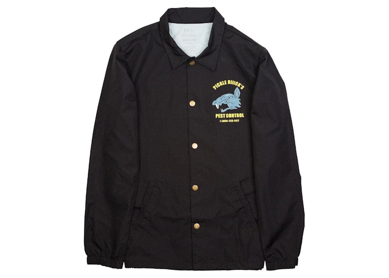 BAIT x Rick And Morty Pickle Rick Coaches Jacket Black