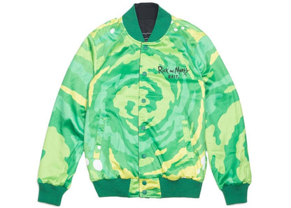 BAIT x Rick And Morty Reversible Varsity Jacket Black