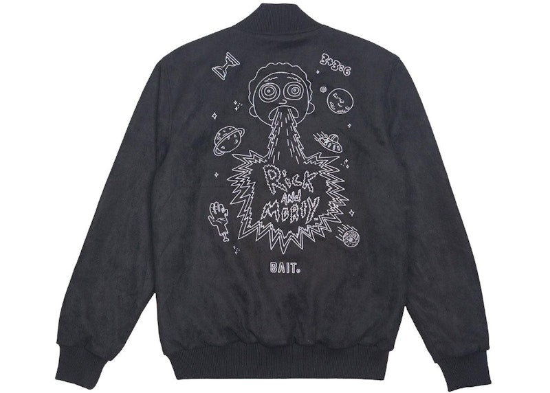 BAIT x Rick And Morty Reversible Varsity Jacket Black