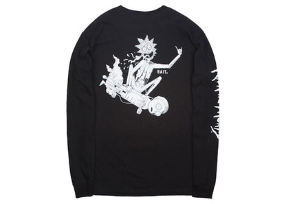 BAIT x Rick And Morty Skateboard Long Sleeve Tee Black