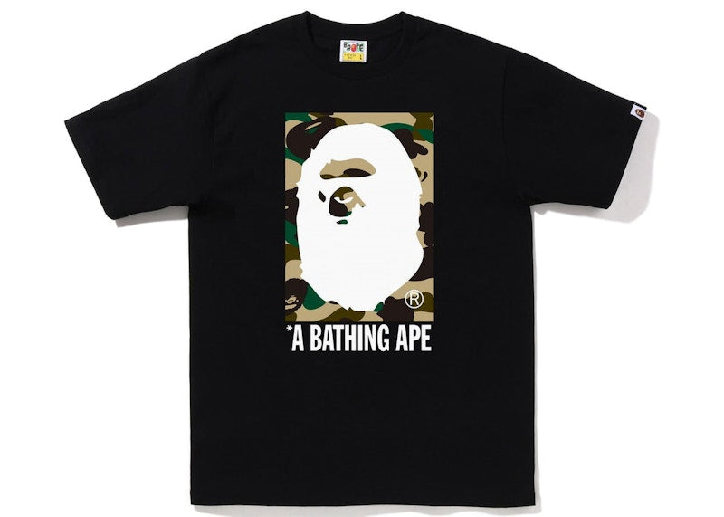 BAPE 1St Camo Box Ape Head Tee Black Yellow