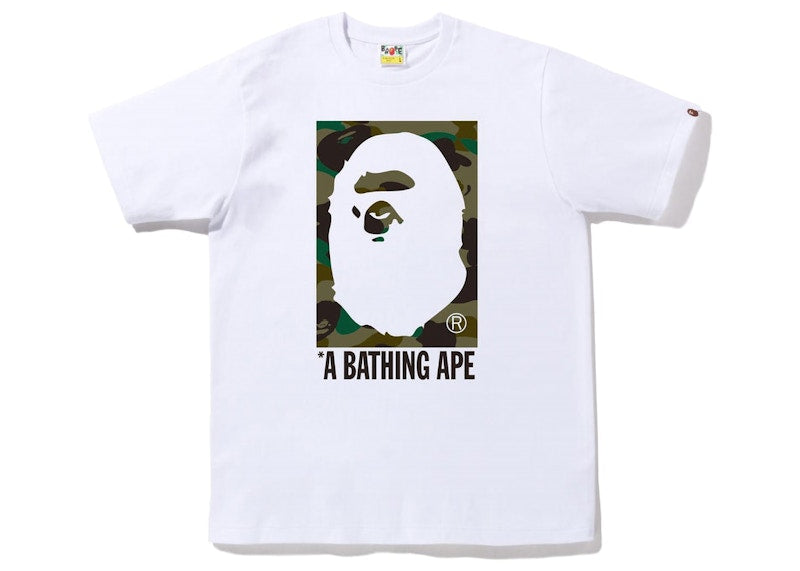 BAPE 1St Camo Box Ape Head Tee White Green