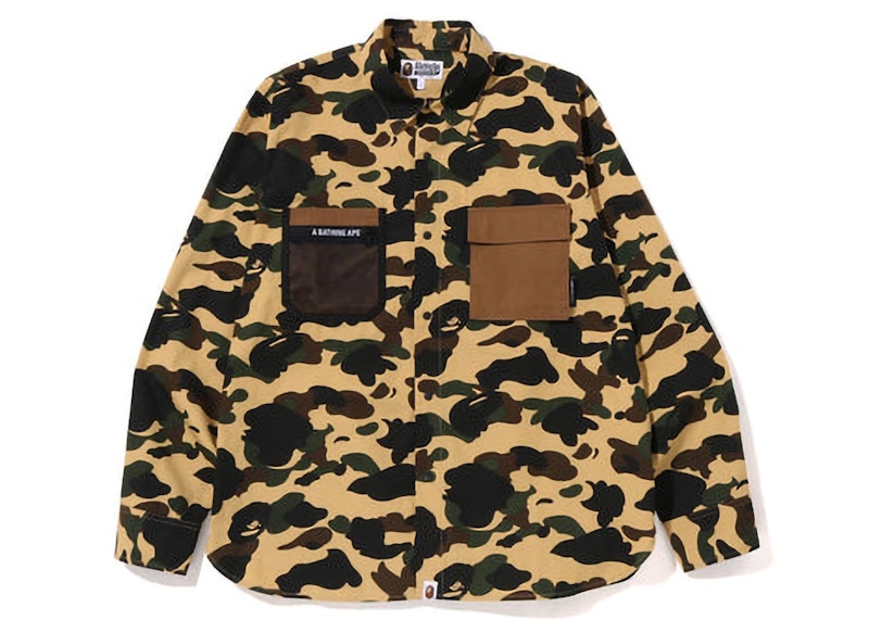 BAPE 1St Camo Outdoor Detail Pocket Relaxed Fit Shirt Yellow