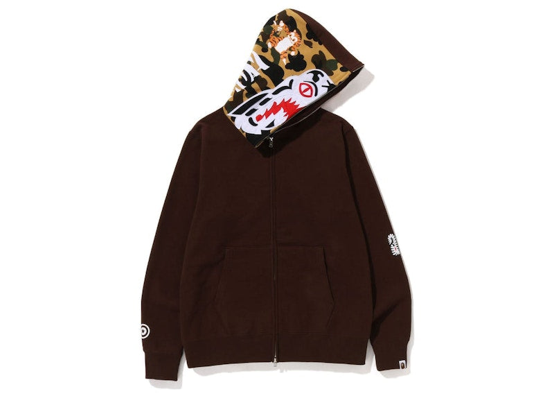 BAPE 1St Camo Tiger Full Zip Hoodie (SS23) Brown