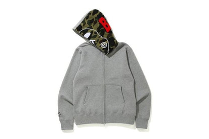 BAPE 1st Camo 2nd Ape Full Zip Hoodie Grey