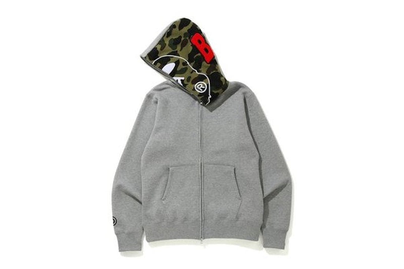 BAPE 1st Camo 2nd Ape Full Zip Hoodie Grey