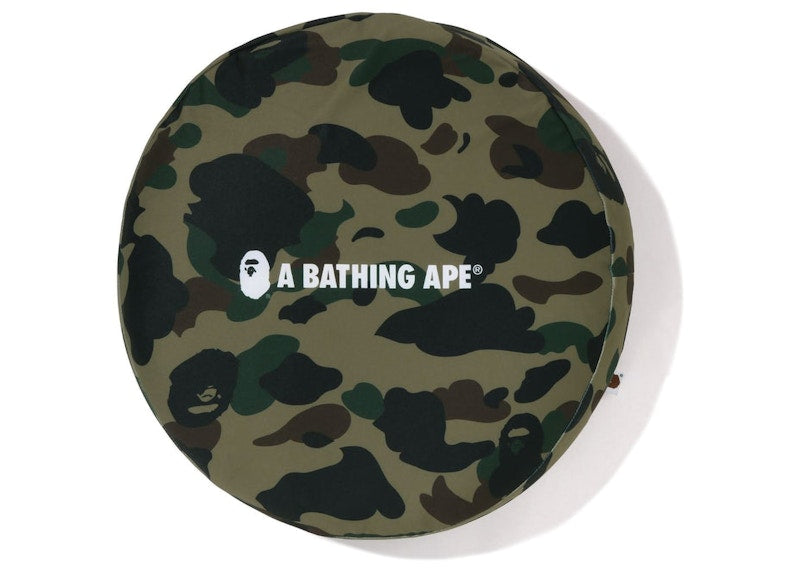 BAPE 1st Camo A Bathing Ape Circle Fluffy Beads Cushion Green