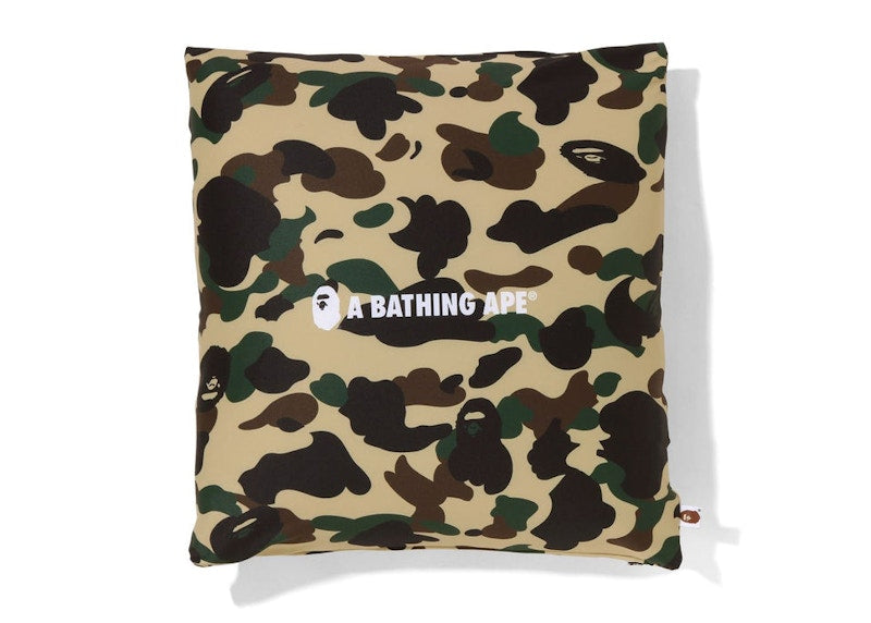 BAPE 1st Camo A Bathing Ape Square Fluffy Beads Cushion Yellow
