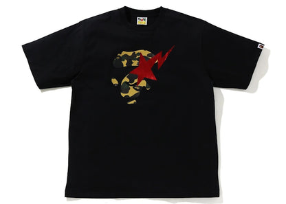 BAPE 1st Camo Ape Face Sta Relaxed Fit Tee Black/Yellow