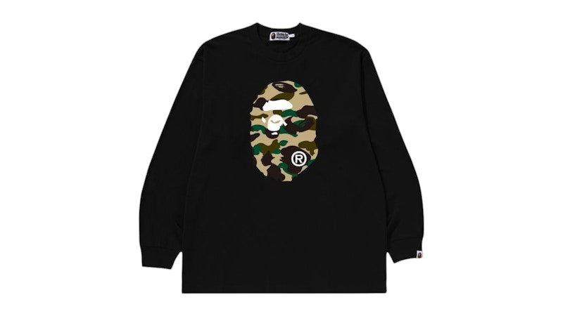 BAPE 1st Camo Ape Head Relaxed Fit L/S Tee Black