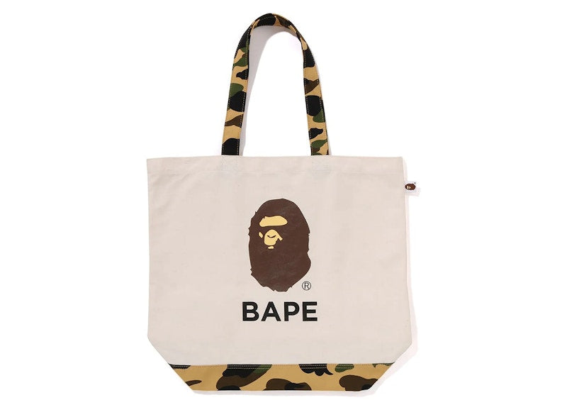 BAPE 1st Camo Ape Head Tote Bag Ivory