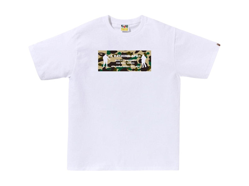 BAPE 1st Camo Army Name Tee White/Yellow
