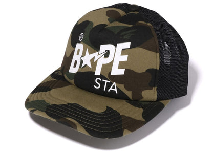 BAPE 1st Camo BAPE Sta Mesh Cap Green
