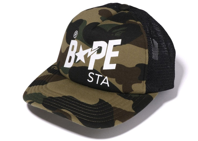 BAPE 1st Camo BAPE Sta Mesh Cap Green