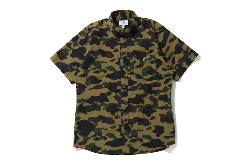 BAPE 1st Camo BD S/S Shirt Green