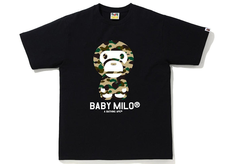 BAPE 1st Camo Baby Milo Tee Black/Yellow