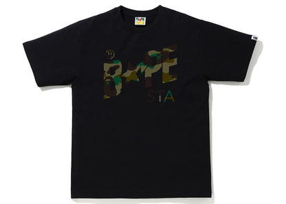 BAPE 1st Camo Bapesta Logo Tee Black/Green
