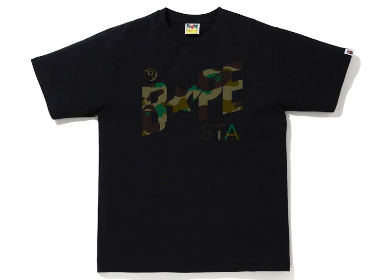 BAPE 1st Camo Bapesta Logo Tee Black/Green