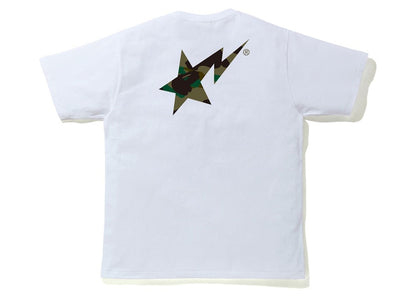 BAPE 1st Camo Bapesta Logo Tee White/Green