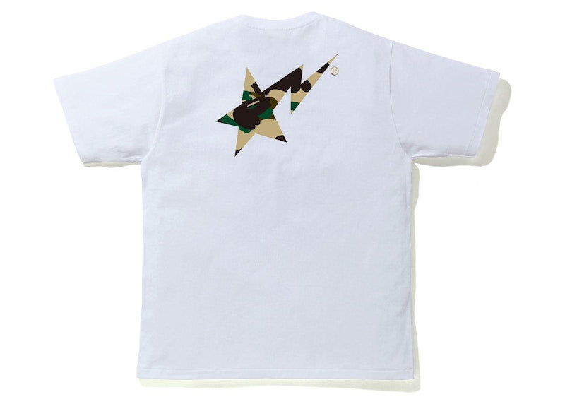 BAPE 1st Camo Bapesta Logo Tee White/Yellow