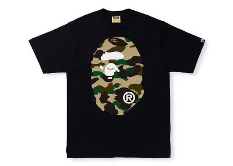BAPE 1st Camo Big Ape Head Tee Black Yellow