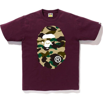 BAPE 1st Camo Big Ape Head Tee Burgundy/Yellow