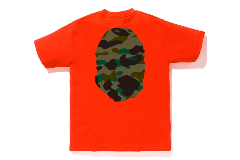 BAPE 1st Camo Big Ape Head Tee Orange/Green
