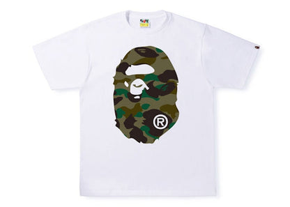 BAPE 1st Camo Big Ape Head Tee White Green