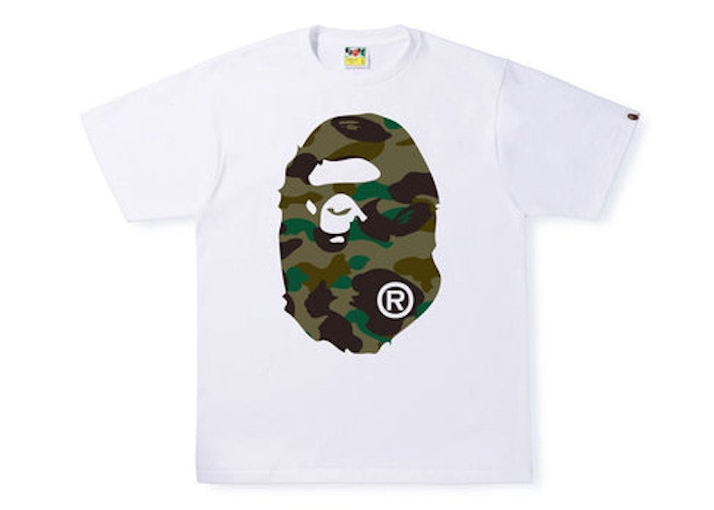 BAPE 1st Camo Big Ape Head Tee White Green