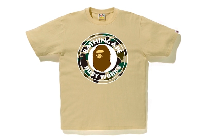 BAPE 1st Camo Busy Works Tee Beige/Yellow