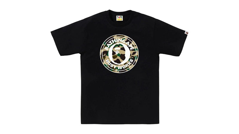 BAPE 1st Camo Busy Works Tee Black/Yellow