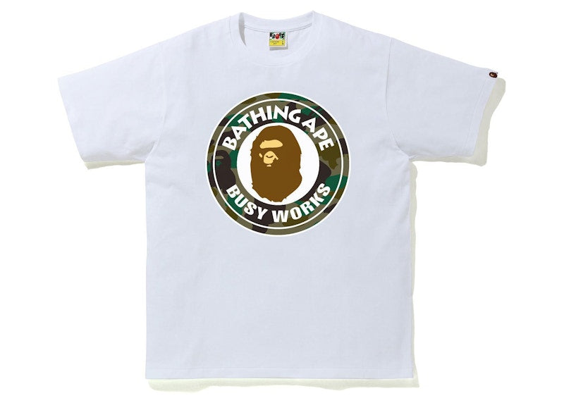 BAPE 1st Camo Busy Works Tee (SS21) White/Green