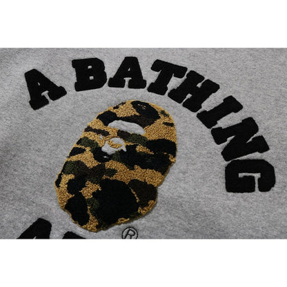 BAPE 1st Camo College Embroidered Crewneck Grey