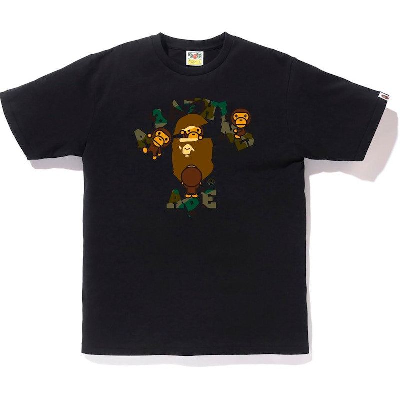 BAPE 1st Camo College Milo Tee Black/Green