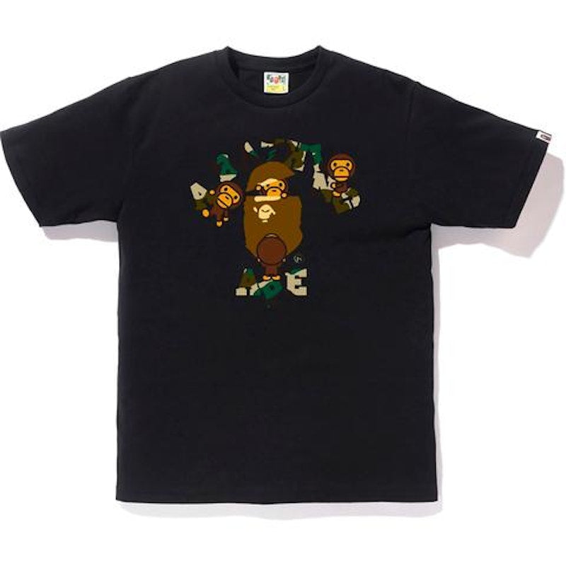 BAPE 1st Camo College Milo Tee Black/Yellow