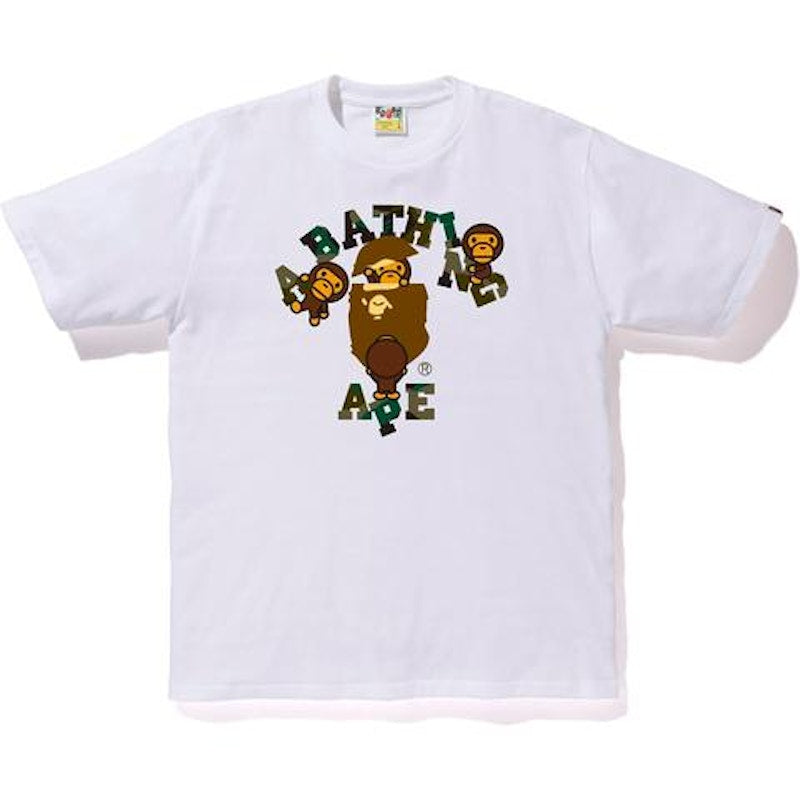 BAPE 1st Camo College Milo Tee White/Green