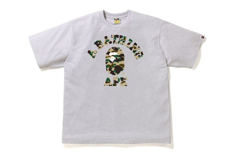 BAPE 1st Camo College Relaxe Fit Tee Gray/Yellow