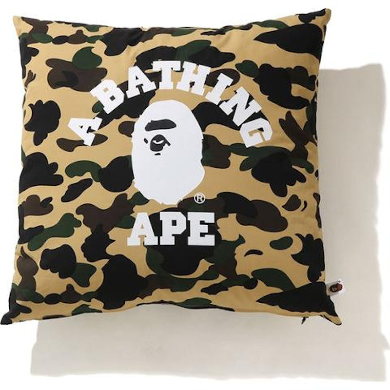 BAPE 1st Camo College Square Cushion Yellow