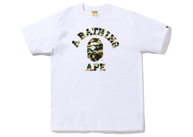 BAPE 1st Camo College Tee (FW22) White Yellow