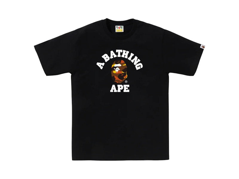 BAPE 1st Camo College Tee (FW25) Black x Orange