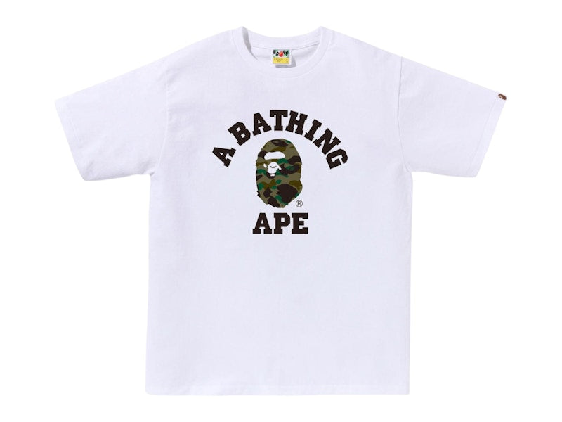 BAPE 1st Camo College Tee (FW25) White/Green