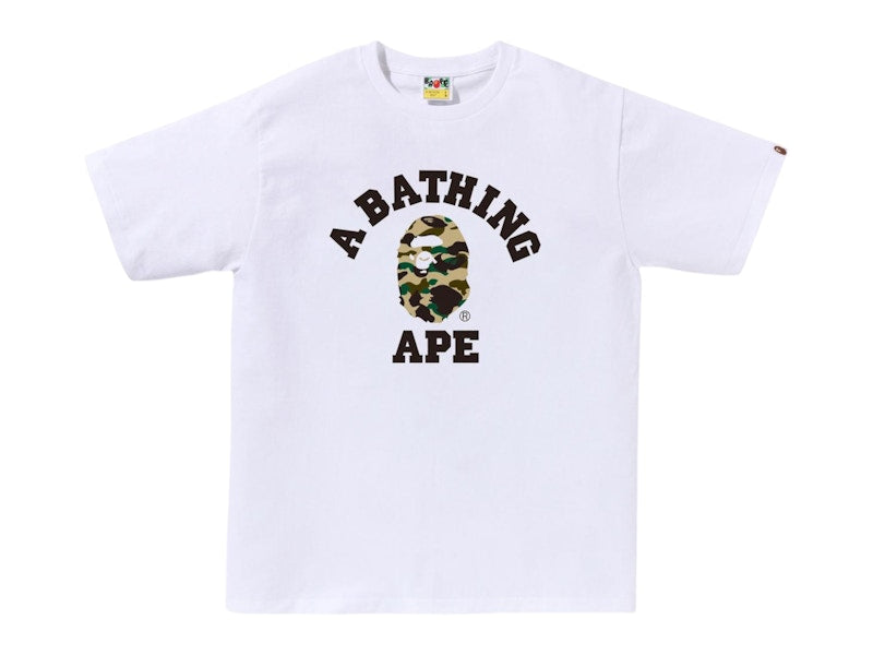 BAPE 1st Camo College Tee (FW25) White/Yellow