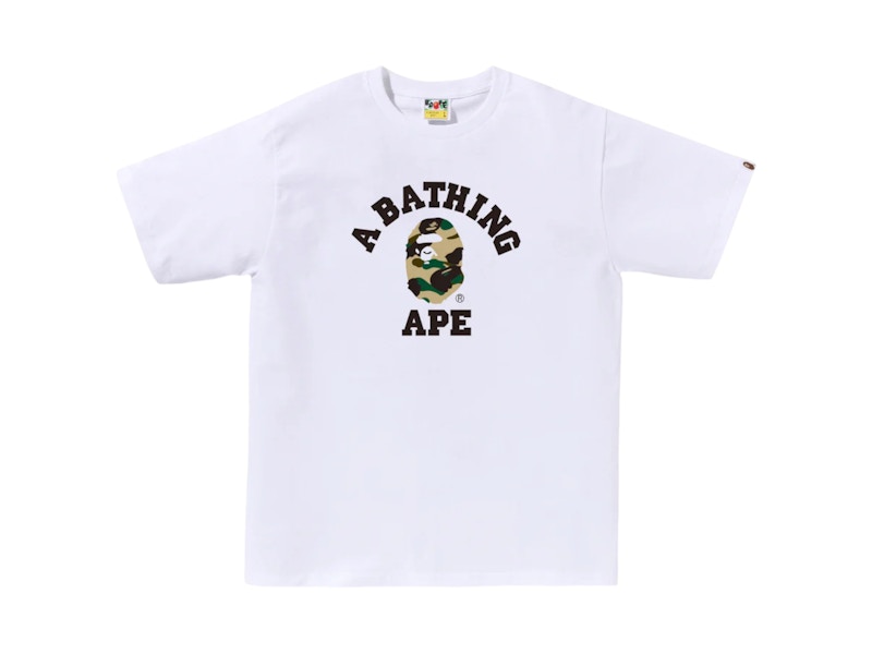 BAPE 1st Camo College Tee (FW25) White x Yellow
