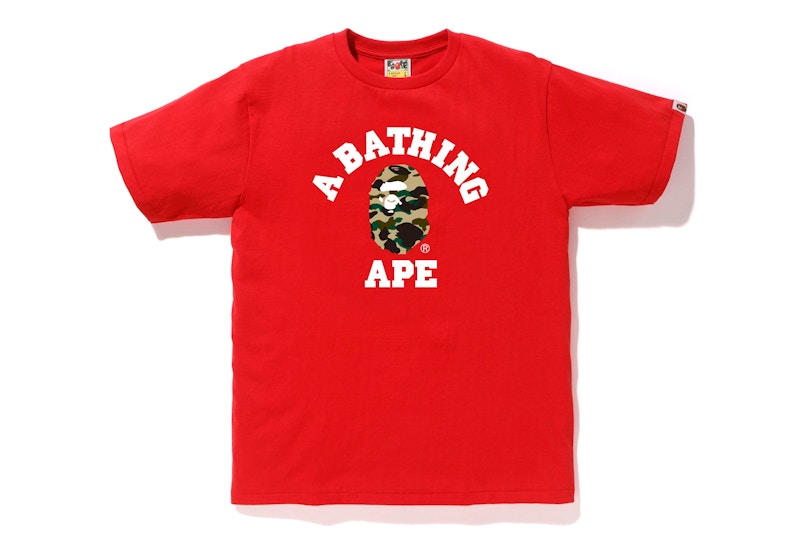 BAPE 1st Camo College Tee Red/Yellow